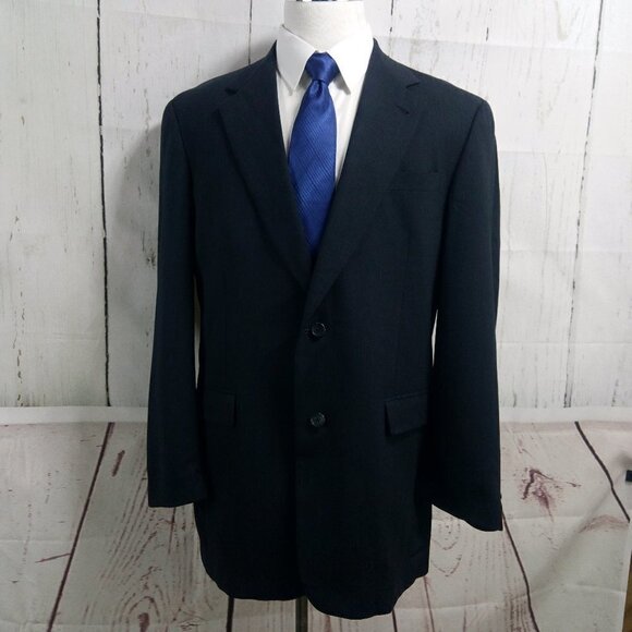 Austin Reed Dillard's 42L 2 Button Men's Blue Plaid Suit Blazer Sport Coat - Picture 1 of 11